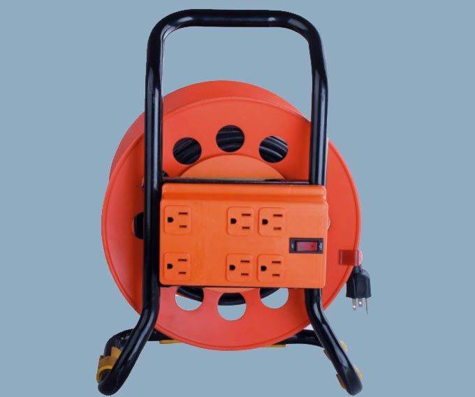 Extension Wire Reel 6 Outlet Strip With Switch