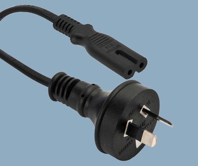 Australia AS/NZ 3112 2 Prong Plug To IEC 60320 C7 Mains Power Cord