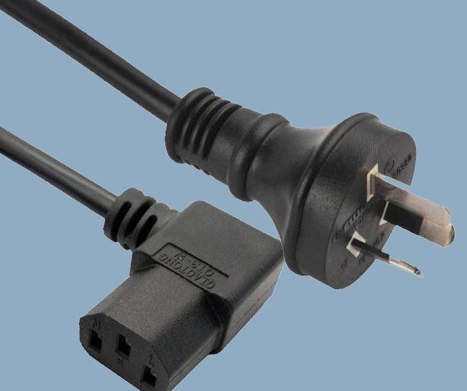 Australia AS/NZS 3112 Plug IEC 60320 C13 Right Angle Computer Power Cord,PC Power Cord, AC Power Cable SAA Certified