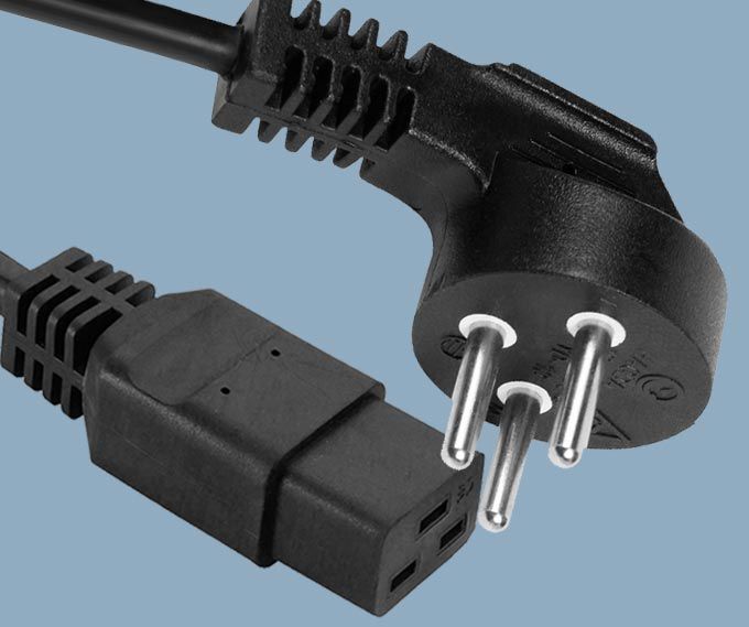 Israel SII 3 Conductor SI-32 16A Plug to IEC 60320 C19 Power Cord Featured Image