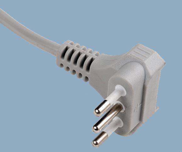Italy CEI 23-16 Right Angle 10A Plug Power Cable