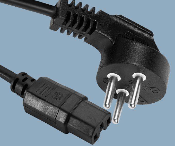Israel SII 3 Conductor SI-32 16A Plug to IEC 60320 C15 Power Cord