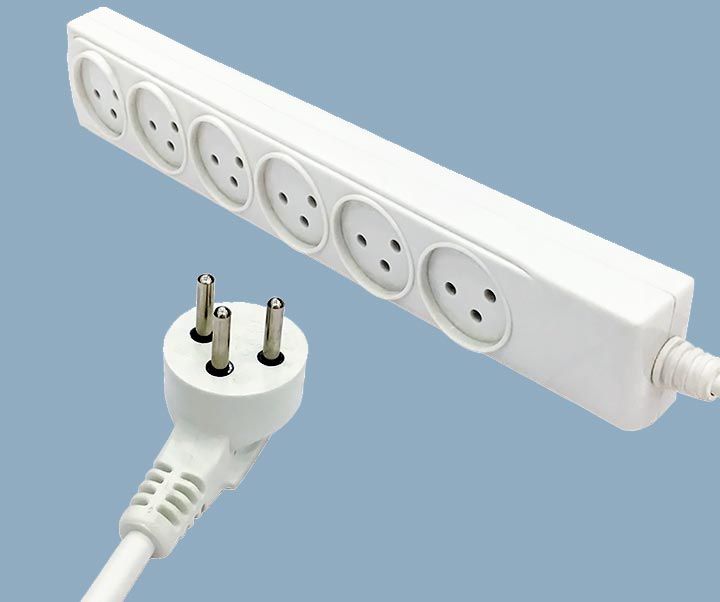 Israel Power Strip 16A Plug Six Outlets Extension Socket Cord