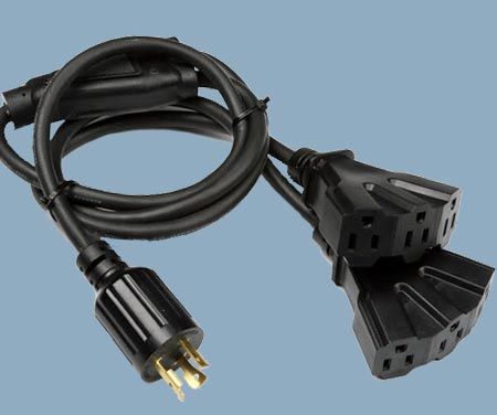 L14-30 Locking to 5-15R 6 Outlets Y Joint Adapter Extension Cable