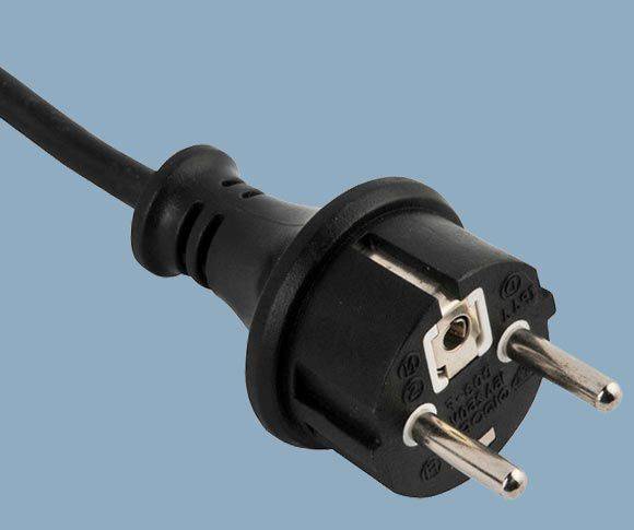 European CEE 7/7 Schuko IP44 Straight Plug Power Cord