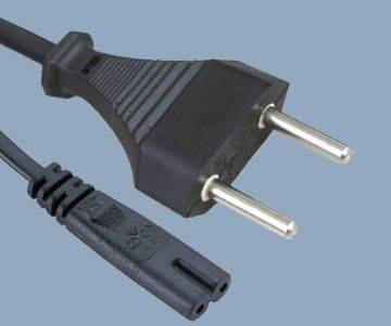 Swiss 2 pin plug to IEC C7 Ac power cord