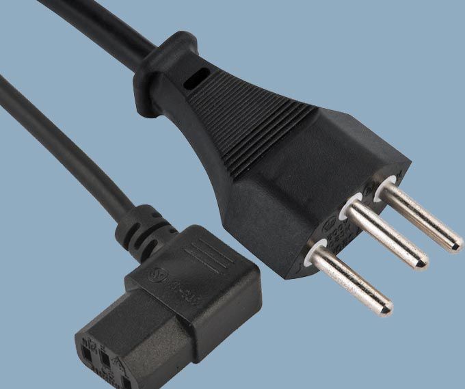 Swiss CH-type 12 SEV 1011 Plug to IEC 60320 C13 Right (Left) Receptacle Power Cord