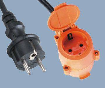Europe Extension Cord IP44 Schuko Plug to Two Outlet Sockets