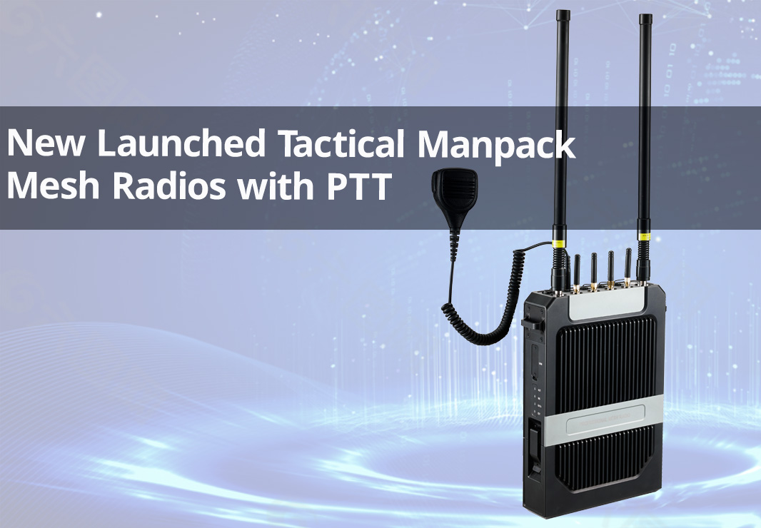 PTT सह नवीन लाँच केलेले सामरिक मॅनपॅक मेश रेडिओ