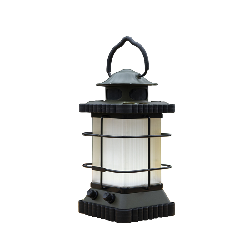 Portable rechargeable LED music camping light lantern with Bluetooth wireless speaker