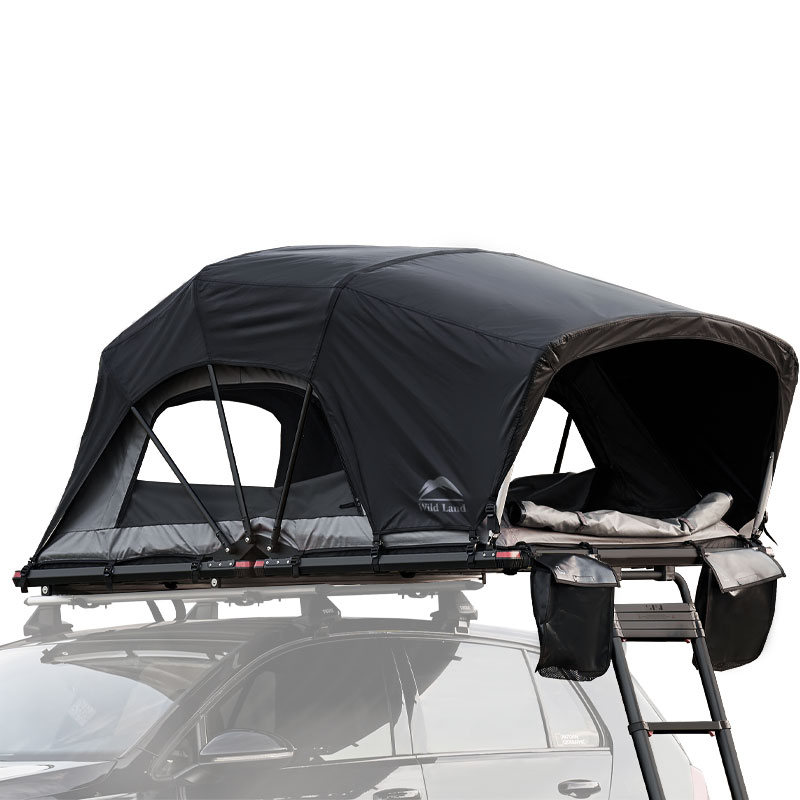 ລະດັບເຂົ້າ Wild Land fold out style Car roof tent for Sedan and solo camping