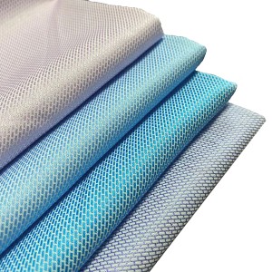 Blue Pink Dobby Woven Poly Cotton Blend Fabric Wholesale Price