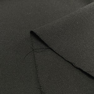 Engros svart polyester rayon spandex stoff 4-veis stretch stoffer for plagg produsent