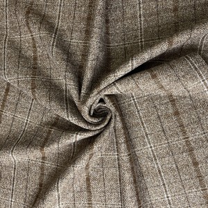 ceket için fırçalanmış polyester suni ipek karışımı kareli kumaş