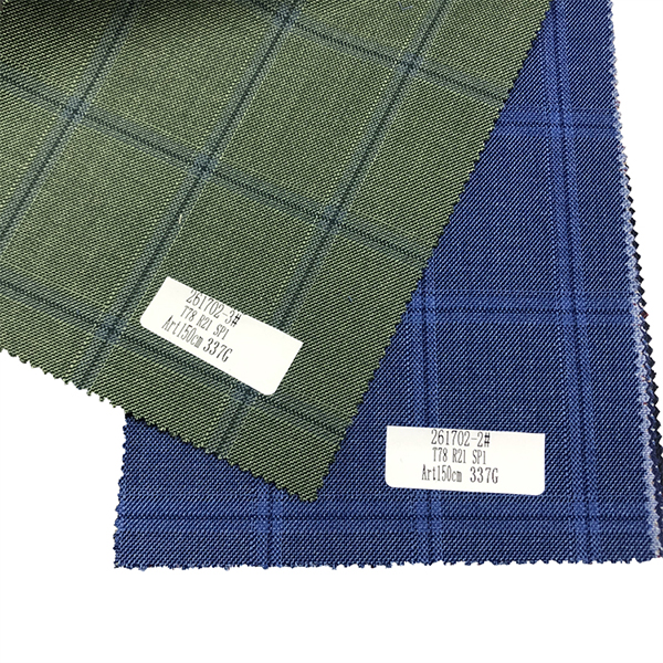 Bi Spandex YA-CG Fabric Sêwirana Viscose/Polyester Plaid Suit Binêre