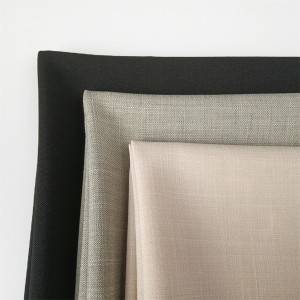 Polyester viscose spandex fjouwer wize stretch stof linnen textuur