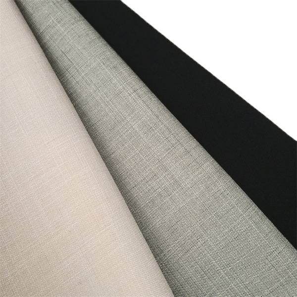 Tissu polyester viscose spandex extensible dans quatre directions, texture lin
