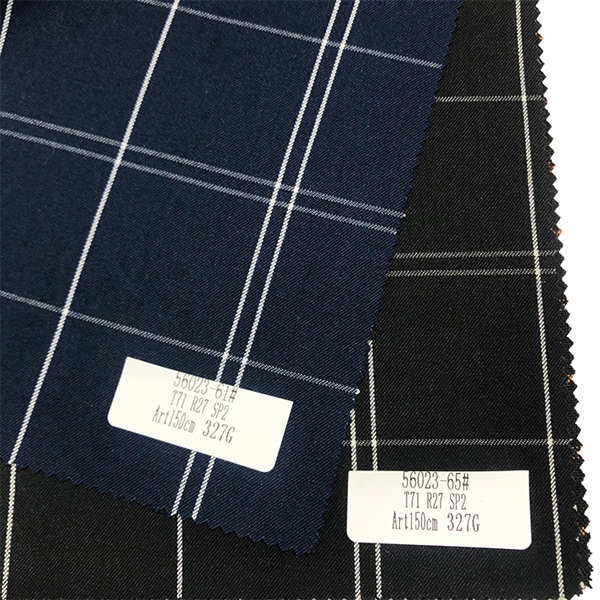 ກວດສອບການອອກແບບຜ້າ Viscose/Polyester Plaid Suit ດ້ວຍ Spandex YA-CG