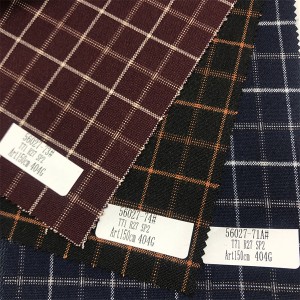 Bi Spandex YA-CG Fabric Sêwirana Viscose/Polyester Plaid Suit Binêre