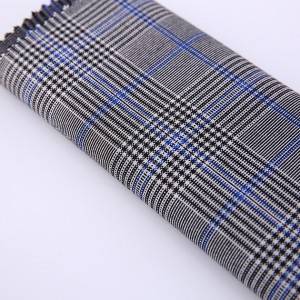 ຊຸດ Italian woven check garment tartan polyester viscose mens suit fabric