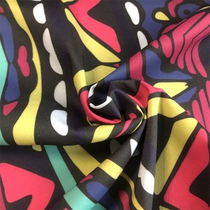 Woven Printed 97 Polyester 3 Spandex Blend Fabric Customized 8050