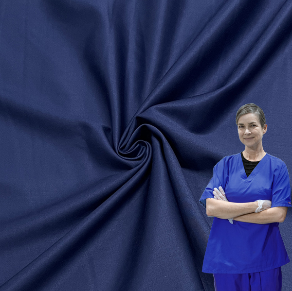 ໄມ້ໄຜ່ລົມຫາຍໃຈ Polyester Spandex Blend Medical Scrubs Fabric
