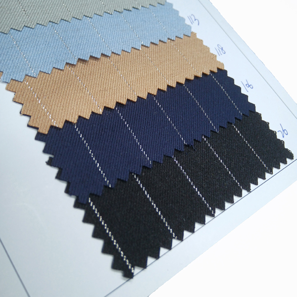 Stripe Fancy Donkerblauwe 30% wol stof foar klean