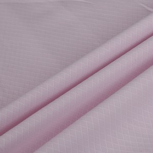Kiʻekiʻe Polyester pulupulu wili wili ʻia ʻo Dobby Pink Plaid Check Fabric 4004