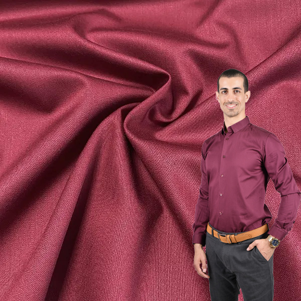 Warna Pepejal Disesuaikan Benang Bernafas Dicelup Anyaman Gentian Buluh Fabrik Baju YA8310