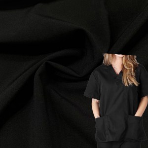 Black 94 Polyester 6 Spandex Nurse Uniform Scrub Fabric