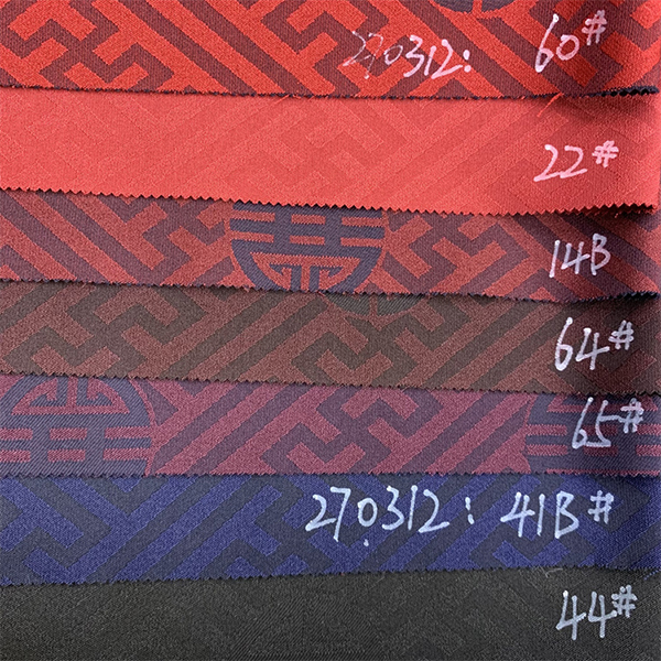 hàng may sẵn đầy màu sắc jacquard polyester viscose spandex vải phù hợp với thông thường