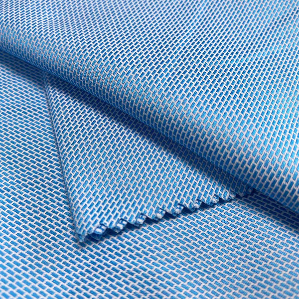 Blue Pink Dobby Woven Poly Paj Rwb Blend Fabric Lag luam wholesale nqe