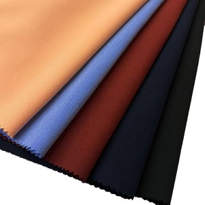 ජල ආරක්ෂිත පොලියෙස්ටර් Rayon Spandex Twill 4-Way Stretch Fabric