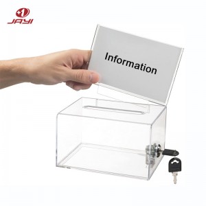 Good Quality Acrylic Box - Custom Clear Acrylic Donation Box with Lock Manufacturer – JAYI – JAYI