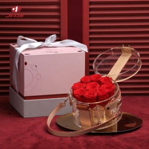 Պատվերով կլոր Ակրիլային վարդի ծաղկատուփ |ՋԱՅԻ