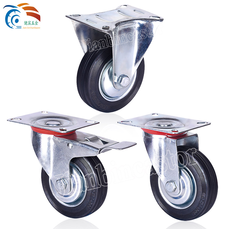 High Quality 4 5 6 8 Inch Stainless Steel Nylon Heavy Duty Swivel with Brake Industrial Casters Wheel Ruedas