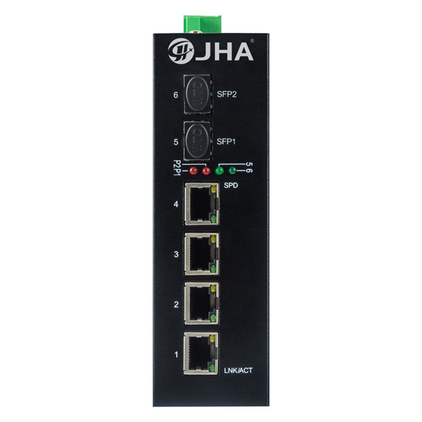 China wholesale Poe Switch - 4 10/100/1000TX PoE/PoE+ and 2 1000X SFP Slot | Unmanaged Industrial PoE Switch JHA-IGS24P  – JHA