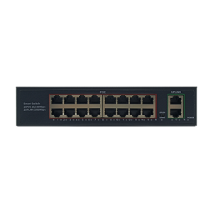 16 Ports 10/100M PoE+2 Uplink Gigabit Ethernet Port | Smart PoE Switch JHA-P302016CBMZH