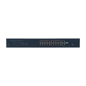 1U Type 16 Ports 10/100M PoE+2 Uplink Gigabit Ethernet Port+1 Gigabit SFP Fiber Port | Smart PoE Switch JHA-P312016CBH