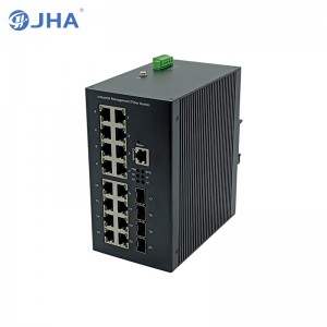 4 1G/10G SFP स्लट+ र 16 10/100/1000TX PoE/PoE+ |L2/L3 व्यवस्थित औद्योगिक इथरनेट स्विच JHA-MIWS4G016HP