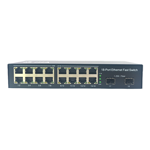 China 16 10/100/1000TX + 2 1000X SFP Slot, Fiber Ethernet Switch JHA-GS216  factory and suppliers