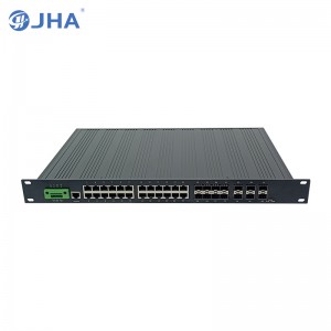 6 gniazd 1G/10G SFP++24 10/100/1000TX+8 gniazd 1G SFP |Zarządzalny przełącznik Ethernet przemysłowy L2/L3 JHA-MIWS6GS8024H