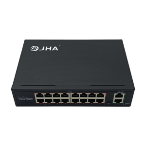 16 Havenoj 10/100M PoE+2 Uplink Gigabit Ethernet Port |Inteligenta PoE-Ŝaltilo JHA-P302016CBMZH