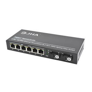 6 10/100TX + 2 100FX |Switch Ethernet de fibra JHA-F26