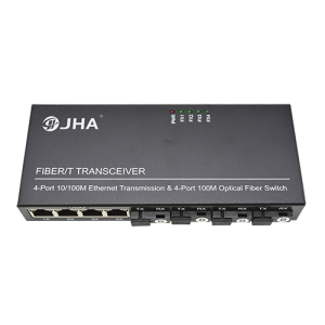 4 10/100TX + 4 100FX |Switch Ethernet de fibra JHA-F44