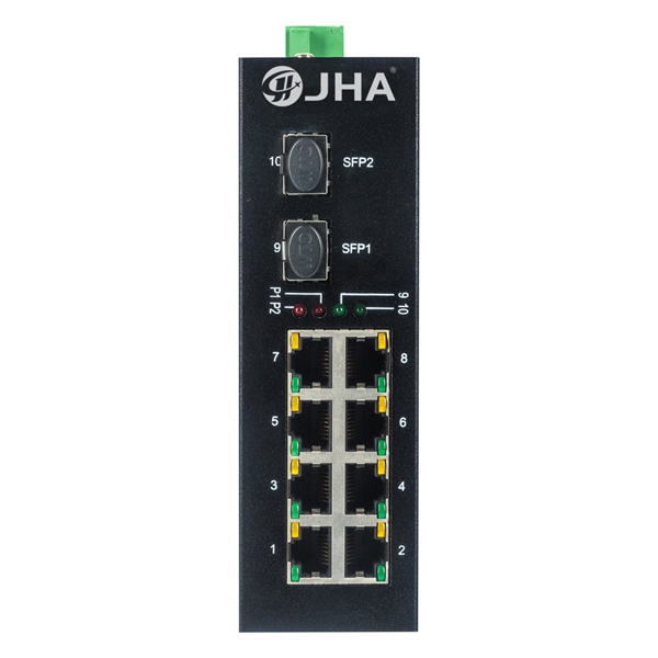 Wholesale China Media Converter Quotes Manufacturer - 8 10/100TX and 2 1000X SFP Slot | Unmanaged Industrial Ethernet Switch JHA-IGS20F08 – JHA
