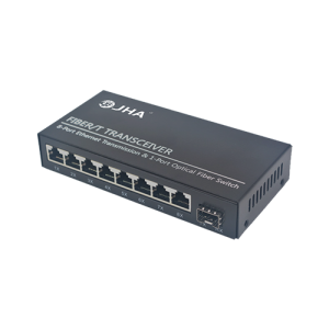 8 10/100TX + 1 100X SFP slots |Šķiedras Ethernet slēdzis JHA-FS18