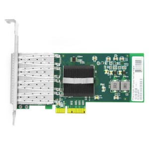 อะแดปเตอร์ไฟเบอร์ PCIe x4 Gigabit SFP Quad Port JHA-GWC401