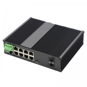 Switch Ethernet industrial gerenciado de 10 portas, com 8 portas 10/100/1000Base-T(X) e 2 slots SFP 10G + 1 porta de console