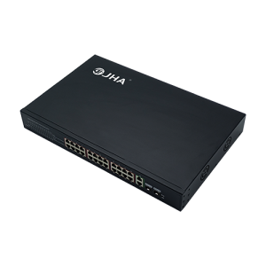 1U Tip 24 Ports 10/100M PoE+2 Uplink Gigabit Ethernet Port+2 Gigabit SFP Fiber Port |Swiċċ PoE intelliġenti JHA-P322024CBTH